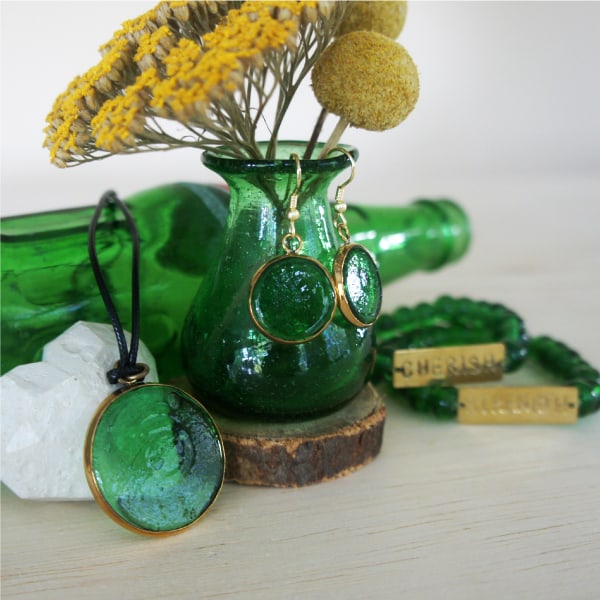 Round Recycled Glass Necklaces - Venture Imports