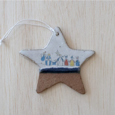 Star Nativity Ornament, Ceramic